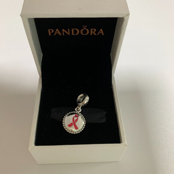 Pandora Pink Ribbon Charm Ribbon of Hope Charm Cancer Charm Hope Charm Survivor - Picture 3 of 4